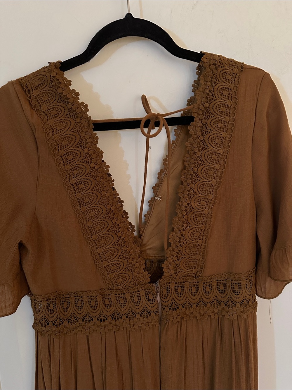 Boho V-Neck Maxi Dress- Large - Picture 6 of 9